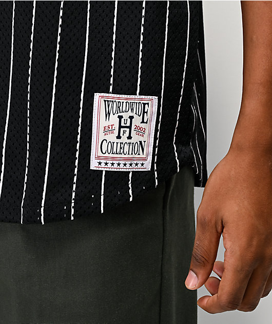 HUF Bronx Black & White Henley Mesh Baseball Jersey | Zumiez
