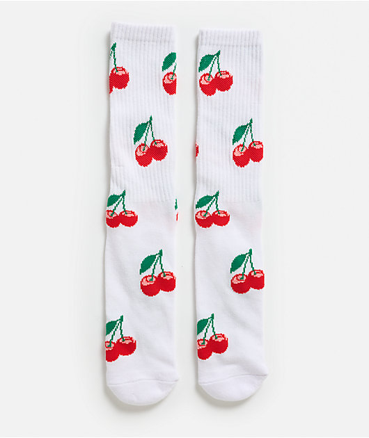 HUF Cherry Bomb White Crew Socks