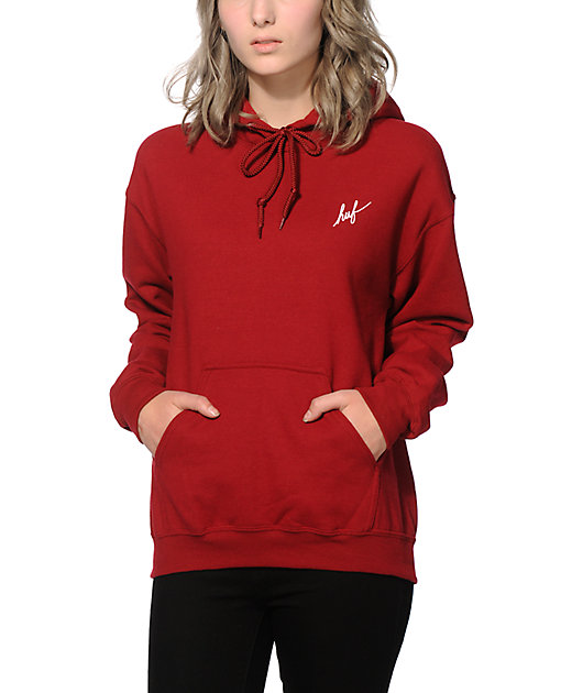 huf burgundy hoodie