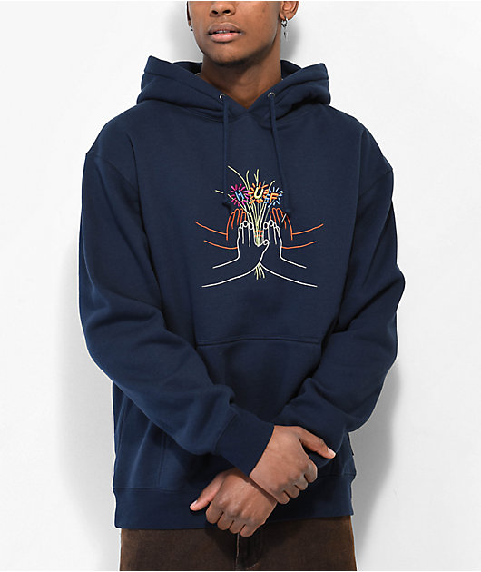 HUF Community Garden Navy Blue Hoodie Zumiez