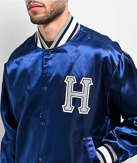 HUF Crackerjack Blue Baseball Jacket | Zumiez