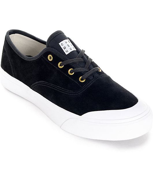 HUF Cromer Black and White Skate Shoes 