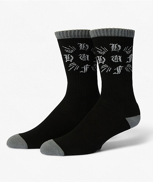 HUF Cross Black Crew Socks
