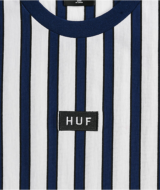 HUF Dexter Stripe Navy & White Knit T-Shirt