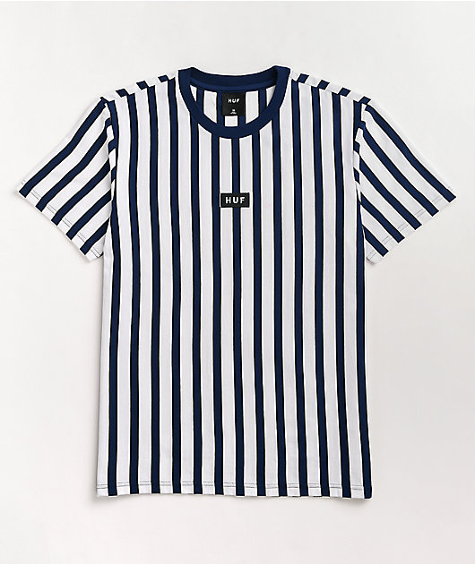 HUF Dexter Stripe Navy White Knit T Shirt Zumiez