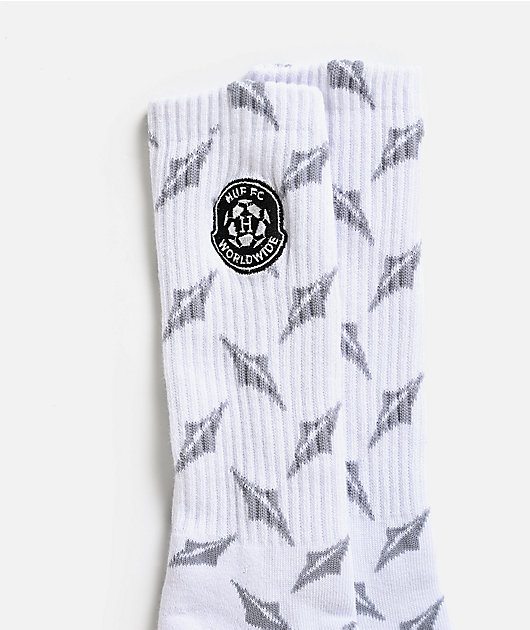 HUF Diamond Plate White Crew Socks