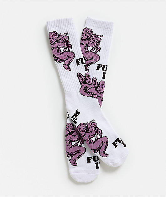 HUF Divine White Crew Socks