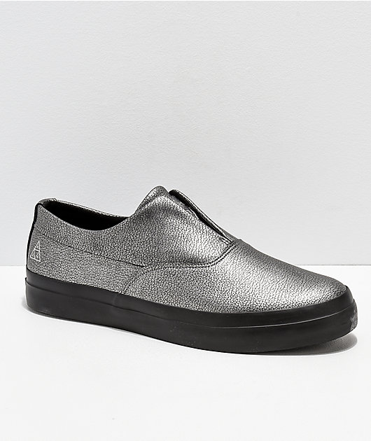 HUF Dylan Slip-On zapatos skate de cuero metálico