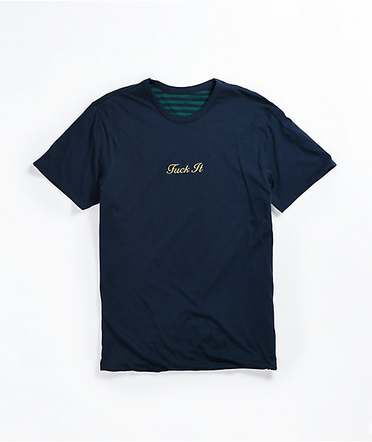 HUF F It Green & Navy Stripe Reversible Knit T-Shirt