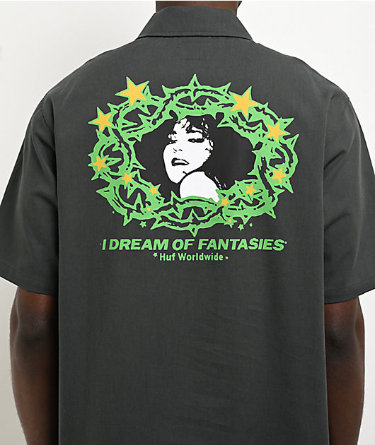 HUF Fantasies Woven Green Short Sleeve Button Up Shirt