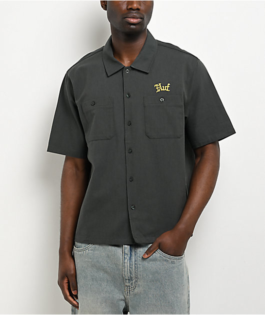 HUF Fantasies Woven Green Short Sleeve Button Up Shirt
