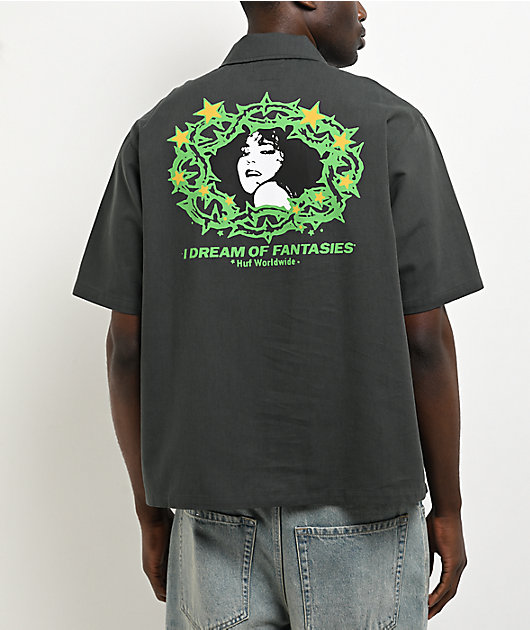 HUF Fantasies Woven Green Short Sleeve Button Up Shirt