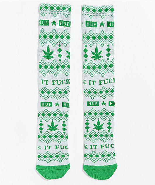 HUF Festivous Sweater Green Crew Socks