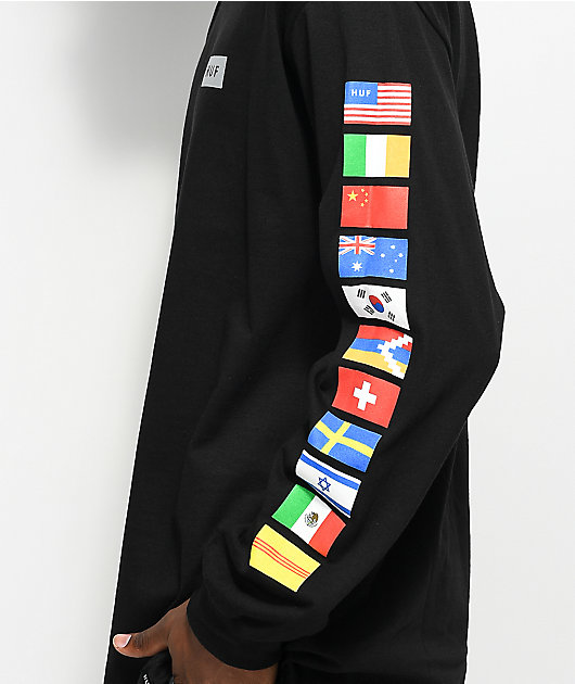 HUF Flags Black Long Sleeve T-Shirt