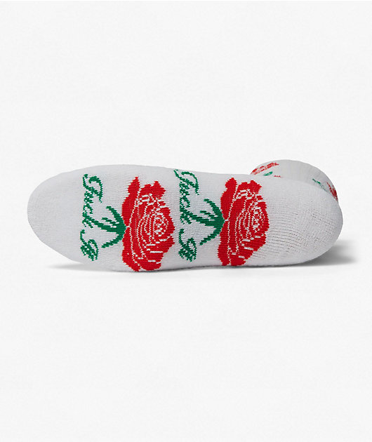 HUF Fuck It Rose White Crew Socks