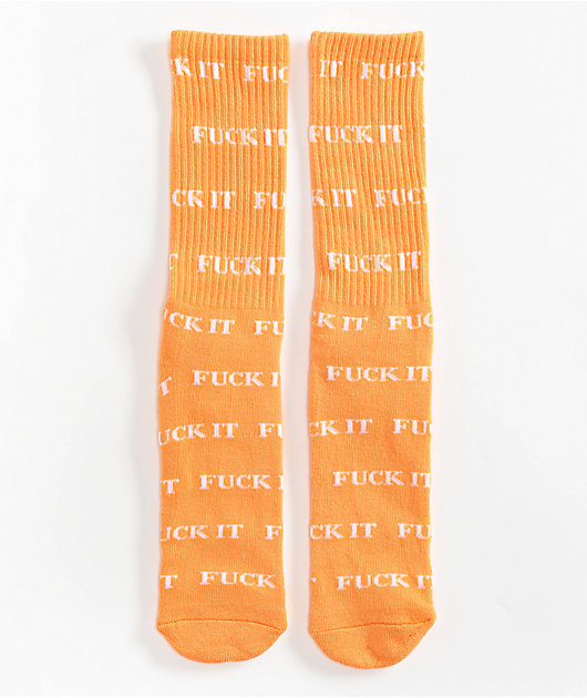 HUF Fuck It Tangerine Crew Socks