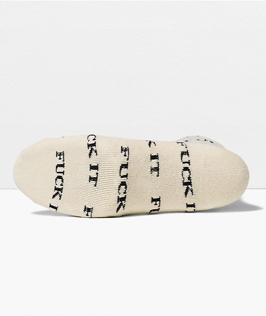 HUF Fuck It White Crew Socks