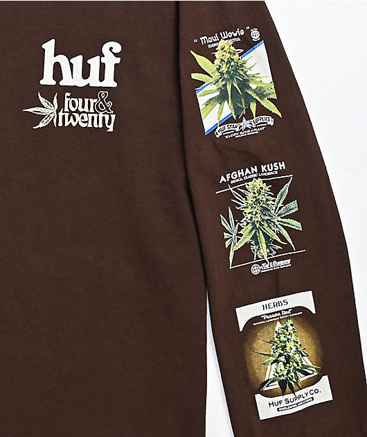 HUF Garden Supply Dark Chocolate Long Sleeve T-Shirt