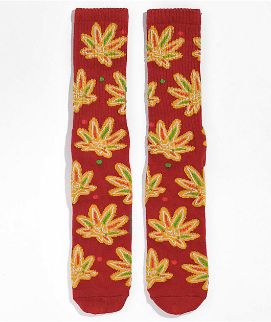 HUF Plantlife Crew Socks (red / yellow) 1S