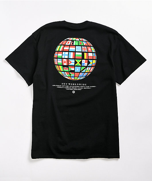HUF Global Waves Black T-Shirt | Zumiez