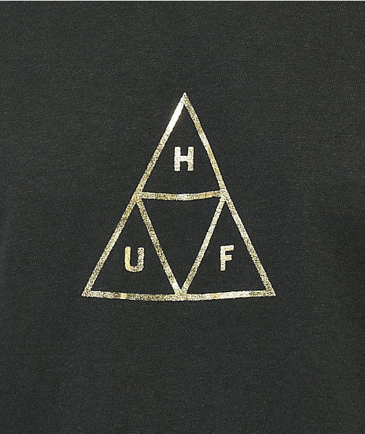HUF Gold Triple Triangle Black T-Shirt 