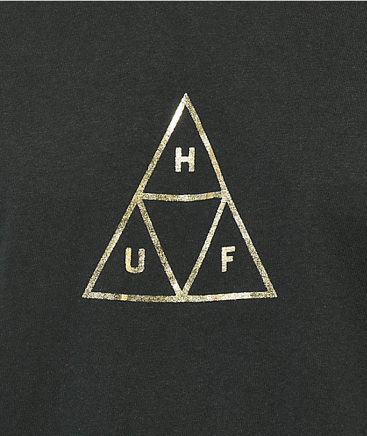 HUF Gold Triple Triangle Black T-Shirt