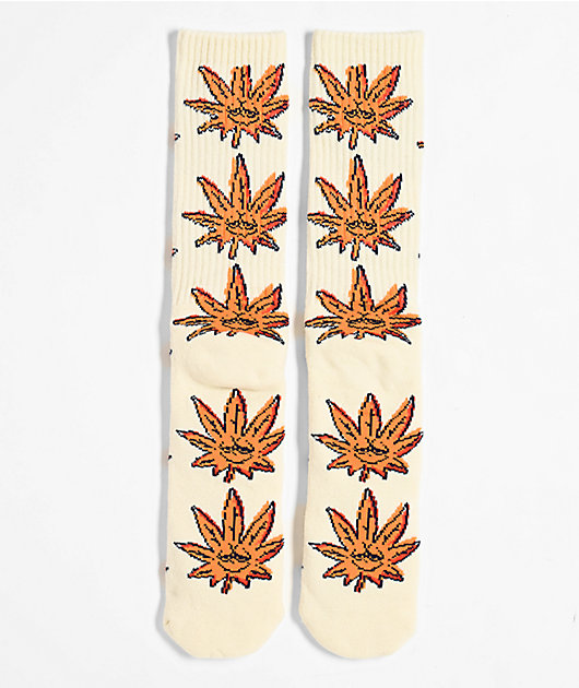 HUF Green Buddy Doodle Natural Crew Socks