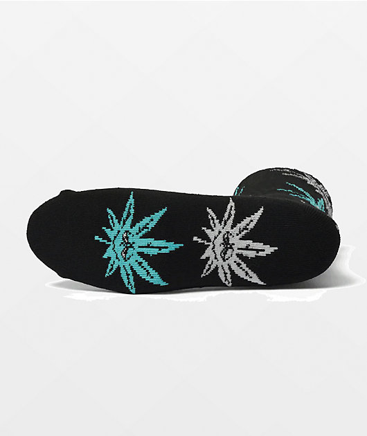 HUF Green Buddy Meditation Black Crew Socks
