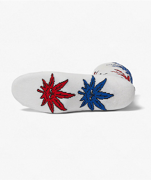 HUF Green Buddy Multi Color White Crew Socks