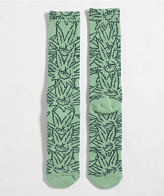 HUF Green Buddy Pattern Crew Socks