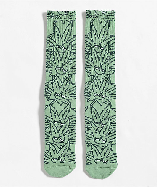 HUF Green Buddy Pattern Crew Socks
