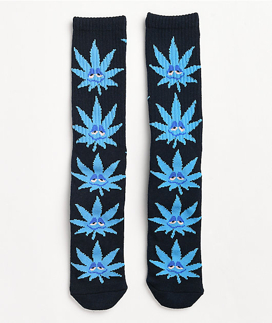 HUF Green Buddy Strains Navy Crew Socks