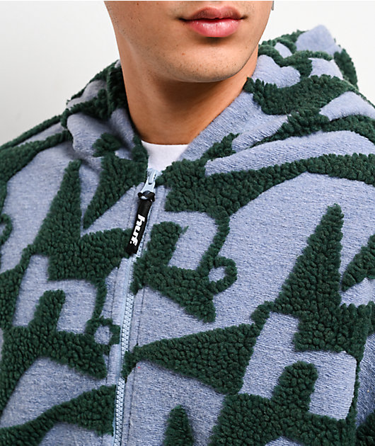 HUF H Star Repeat Ice Blue Zip Hoodie | Zumiez