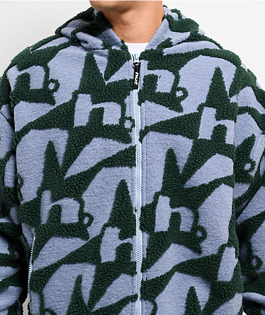 HUF H Star Repeat Ice Blue Zip Hoodie | Zumiez