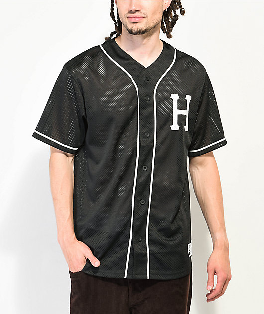 HUF Harlem Black Baseball Jersey Zumiez