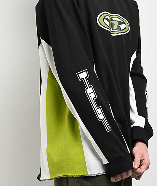 HUF Holeshot Moto Black & Green Long Sleeve T-Shirt | Zumiez