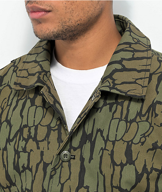 Huf Hudson Camo Work Jacket in Camo - Size L