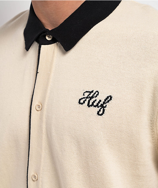 HUF Icarus Natural Knit Short Sleeve Button Up Shirt