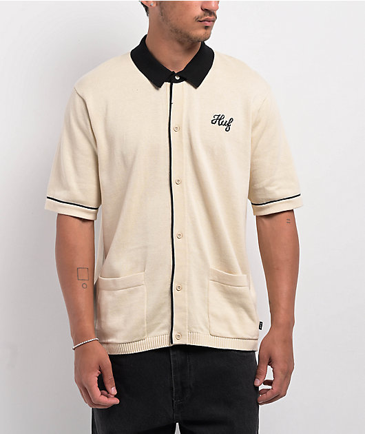 HUF Icarus Natural Knit Short Sleeve Button Up Shirt