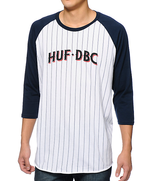 HUF League White & Navy Baseball T-Shirt