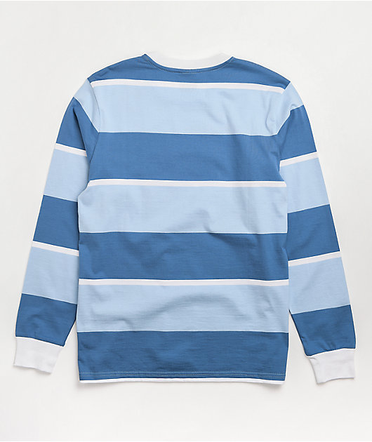 HUF Mazon Blue & White Stripe Knit Long Sleeve T-Shirt