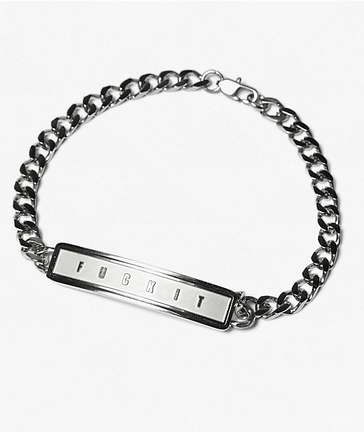 HUF Mini ID Silver Bracelet