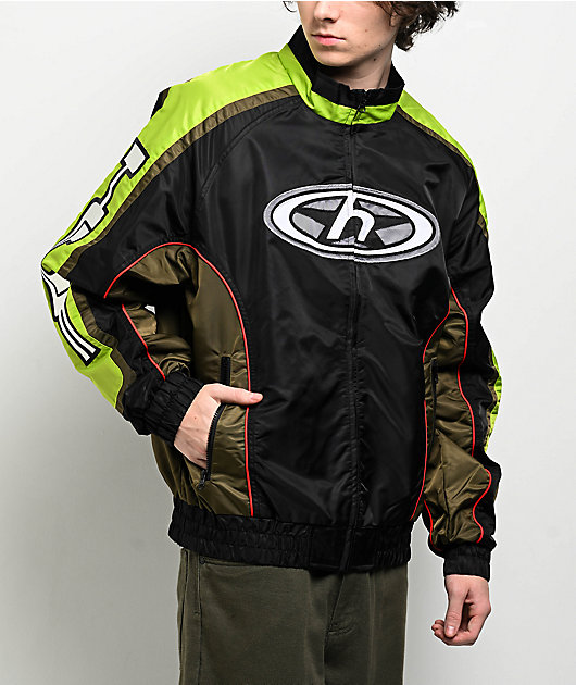 HUFのjacket HUF Moto Black & Green Jacket | Zumiez