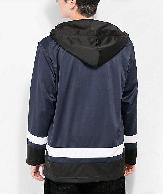 HUF Navy Hooded Hockey Jersey