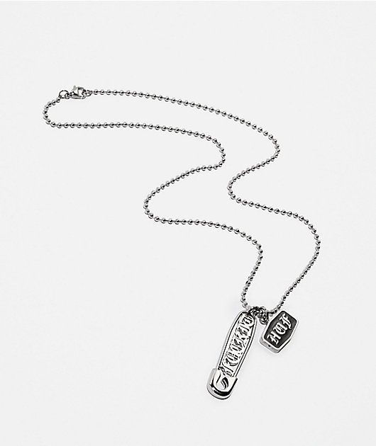 HUF Old English 22" Silver Chain Necklace
