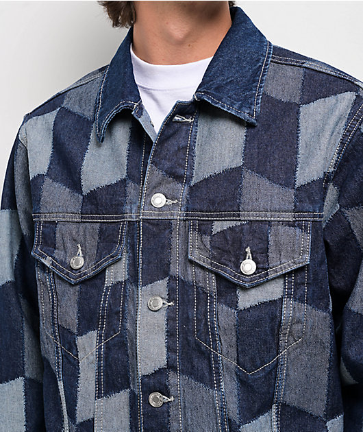 HUF Patchwork Blue Denim Jacket | Zumiez