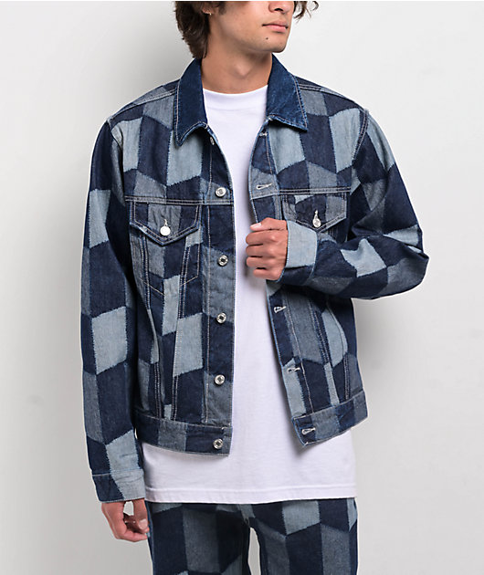 HUF Patchwork Blue Denim Jacket | Zumiez
