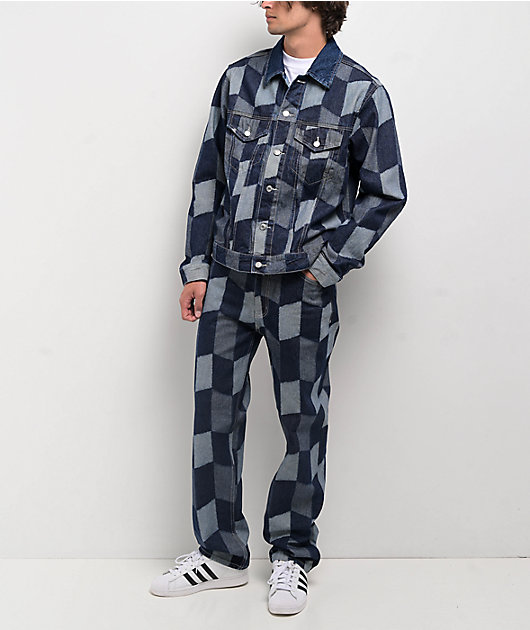 HUF Patchwork Blue Denim Jacket | Zumiez