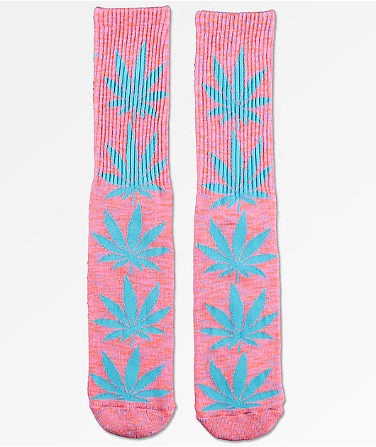 HUF Plantlife Melange Magenta & Mint Crew Socks