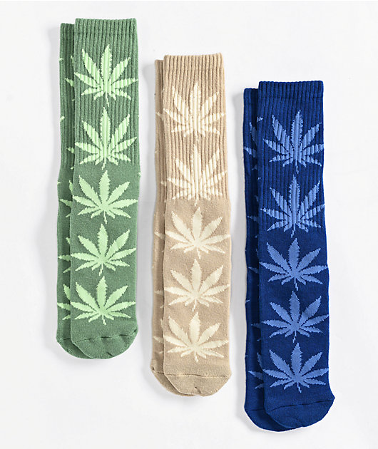 HUF Set 3 Pack Pl Socks Mint Blue Wheat – Slam City Skates